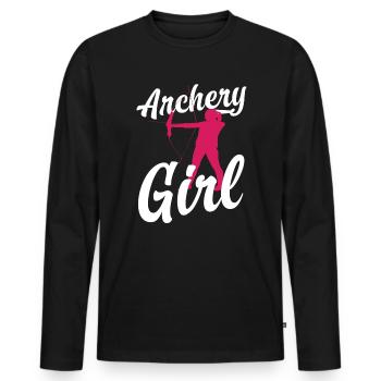 Archery Women - Men's Premium Organic Long Sleeve Shirt - black - Front - Nico (187cm)