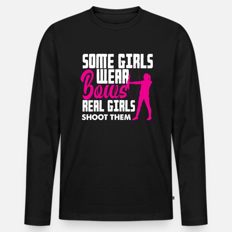 Mädchen Bogenschießen - Männer Premium Bio Langarmshirt - Schwarz