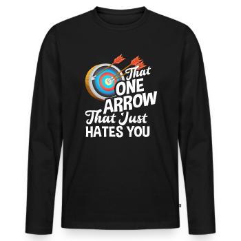 Archery Archery - Men's Premium Organic Long Sleeve Shirt - black - Front - Nico (187cm)