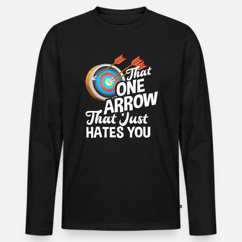 Bogen Bogenschießen - Männer Premium Bio Langarmshirt - Schwarz