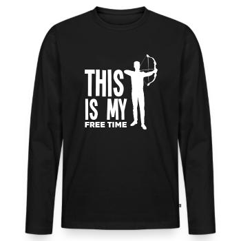 Archer Hobby Tir à l’arc - T-shirt manches longues Premium bio Homme - noir - Devant - Nico (187cm)
