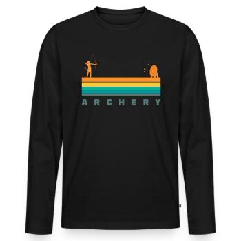 Retro Archery - Men's Premium Organic Long Sleeve Shirt - black - Front - Nico (187cm)