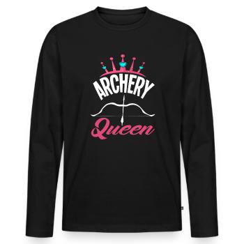 Queen Archery - Men's Premium Organic Long Sleeve Shirt - black - Front - Nico (187cm)