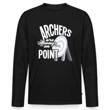 Archers Archery Target - Men's Premium Organic Long Sleeve Shirt - black - Front - Nico (187cm)