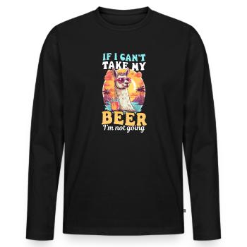 Summer Vacation If Can't Take My Beer Not Going - Men's Premium Organic Long Sleeve Shirt - black - Front - Nico (187cm)