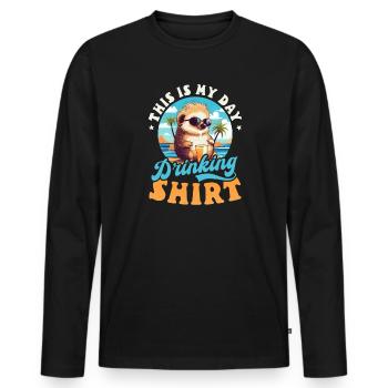 Summer Vacation This Is My Drinking Outfit - Men's Premium Organic Long Sleeve Shirt - black - Front - Nico (187cm)