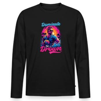 Water Polo Dominate Or Drown - Men's Premium Organic Long Sleeve Shirt - black - Front - Nico (187cm)