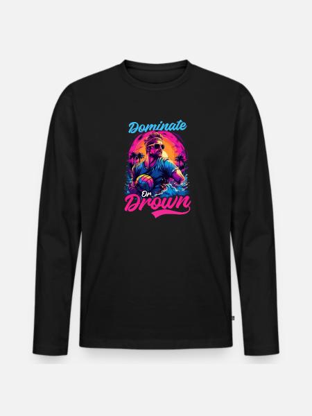 Wasserball dominieren oder ertrinken - Männer Premium Bio Langarmshirt - Schwarz
