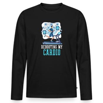 Le redémarrage de l’ingénierie réseau est mon cardio - T-shirt manches longues Premium bio Homme - noir - Devant - Nico (187cm)