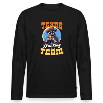 Texas Liebhaber Texas Trinkteam - Männer Premium Bio Langarmshirt - Schwarz - Vorne - Nico (187cm)