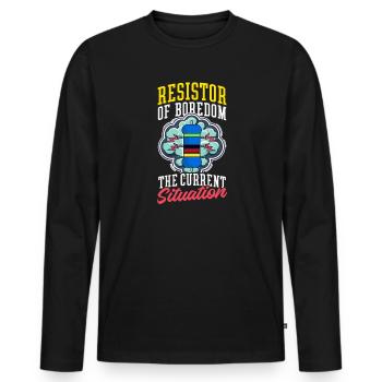 Elektrotechnik Widerstand der Langeweile - Männer Premium Bio Langarmshirt - Schwarz - Vorne - Nico (187cm)