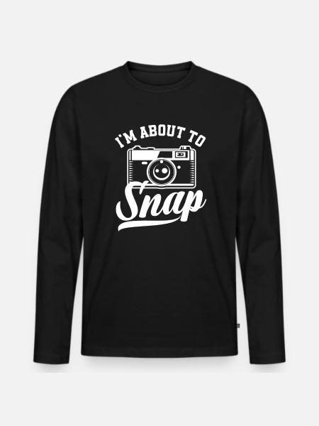 Photographer Camera Pun - Men's Premium Organic Long Sleeve Shirt - black