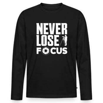 Photograph Photographer - Men's Premium Organic Long Sleeve Shirt - black - Front - Nico (187cm)