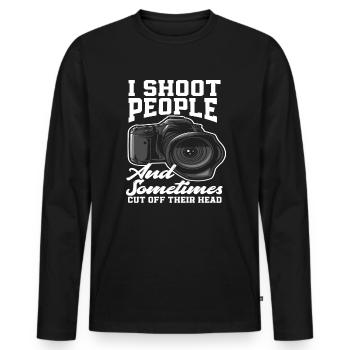 Photograph Wortspiel - Männer Premium Bio Langarmshirt - Schwarz - Vorne - Nico (187cm)