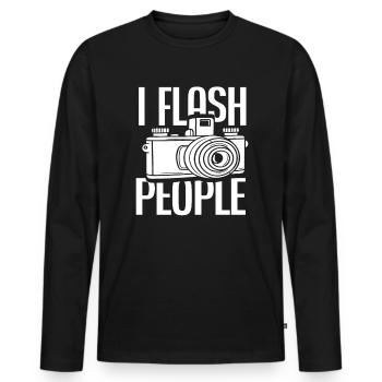Photograph Blitz - Männer Premium Bio Langarmshirt - Schwarz - Vorne - Nico (187cm)