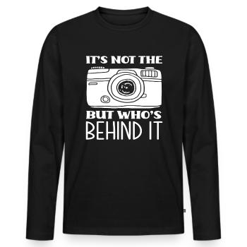 Expérience de photographe - T-shirt manches longues Premium bio Homme - noir - Devant - Nico (187cm)