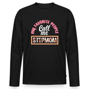 Belle-mère - T-shirt manches longues Premium bio Homme - noir - Devant - Nico (187cm)