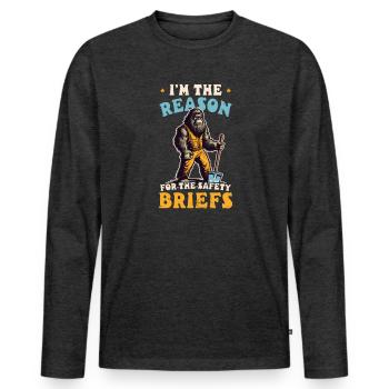 Gründe für Sicherheitsunterweisungen für Straßenarbeiter - Männer Premium Bio Langarmshirt - Anthrazit meliert - Vorne - Nico (187cm)