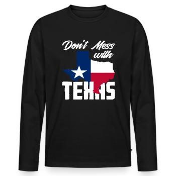 Texas Saying Texans - Men's Premium Organic Long Sleeve Shirt - black - Front - Nico (187cm)