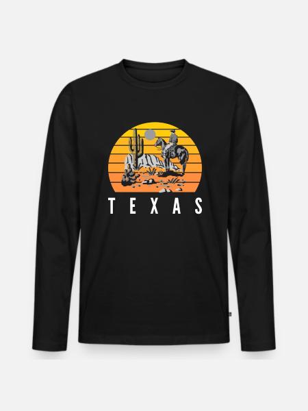 Texas Desert - Men's Premium Organic Long Sleeve Shirt - black