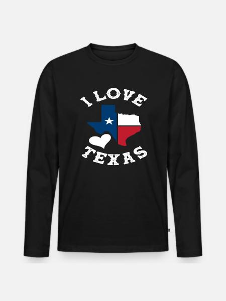 Texas I Love - Men's Premium Organic Long Sleeve Shirt - black