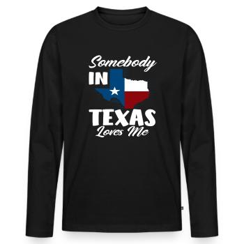 Amour texan - T-shirt manches longues Premium bio Homme - noir - Devant - Nico (187cm)