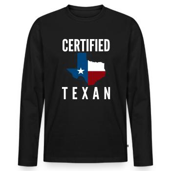 Texas Texans - T-shirt manches longues Premium bio Homme - noir - Devant - Nico (187cm)