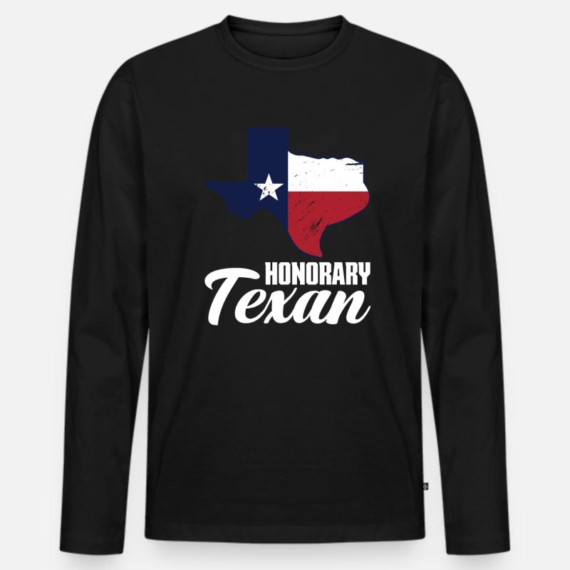 Texas Texaner Geschenk - Männer Premium Bio Langarmshirt - Schwarz