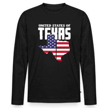 Proud Texan Texas - Men's Premium Organic Long Sleeve Shirt - black - Front - Nico (187cm)