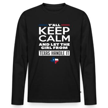 Texas Girl Texan - Men's Premium Organic Long Sleeve Shirt - black - Front - Nico (187cm)