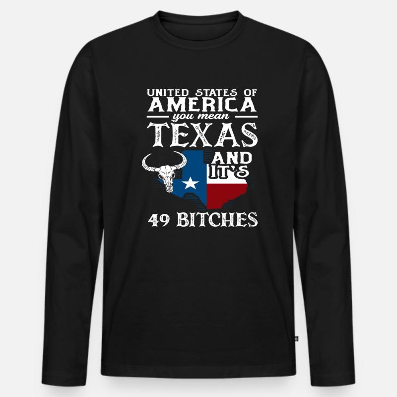 Texas Herkunft - Männer Premium Bio Langarmshirt - Schwarz
