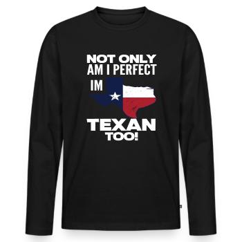 Texas Perfect Texans - Men's Premium Organic Long Sleeve Shirt - black - Front - Nico (187cm)