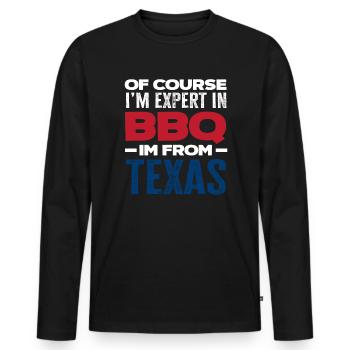 Texas Grilling Texans - Men's Premium Organic Long Sleeve Shirt - black - Front - Nico (187cm)