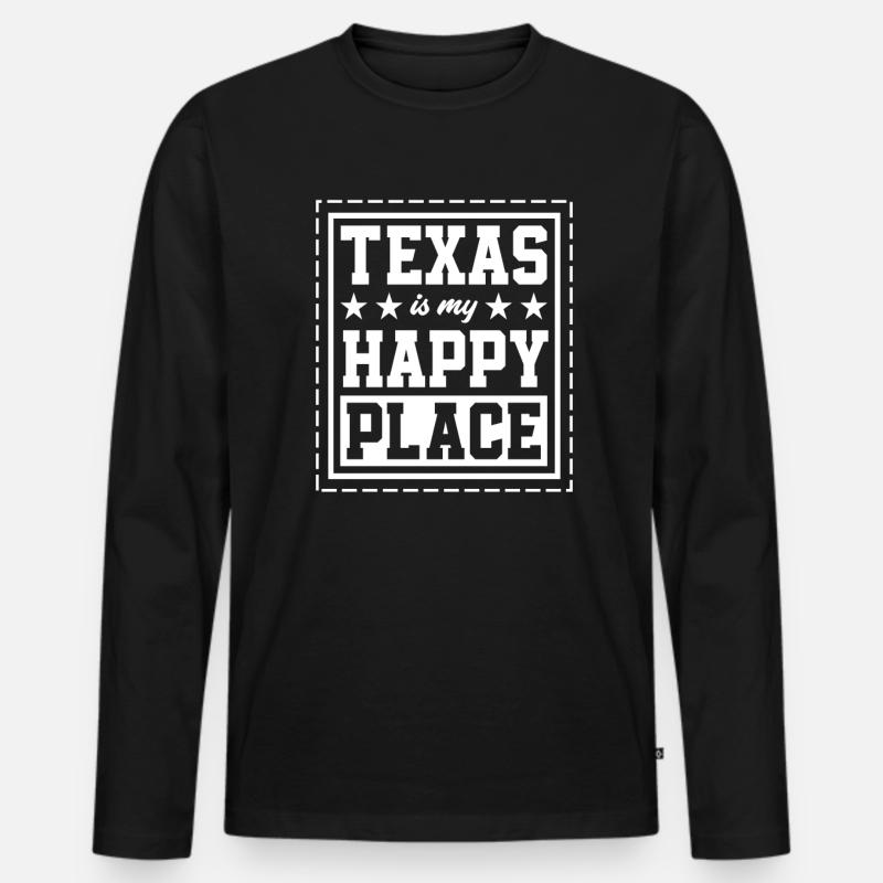 Texas Lieblingsplatz - Männer Premium Bio Langarmshirt - Schwarz