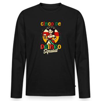 Cinco De Mayo Cinco Drinko Girl - Men's Premium Organic Long Sleeve Shirt - black - Front - Nico (187cm)