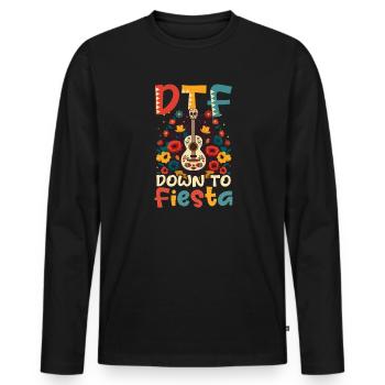 Cinco De Mayo DTF Down To Fiesta - Men's Premium Organic Long Sleeve Shirt - black - Front - Nico (187cm)