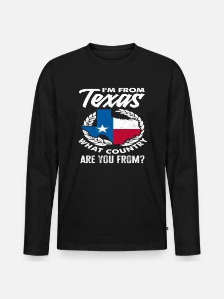 Texas Origin Texans - Men's Premium Organic Long Sleeve Shirt - black