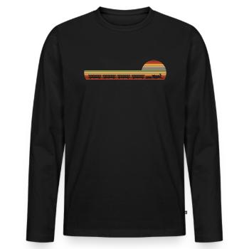 Retro Train Trains Hobby Train Spotter - Men's Premium Organic Long Sleeve Shirt - black - Front - Nico (187cm)