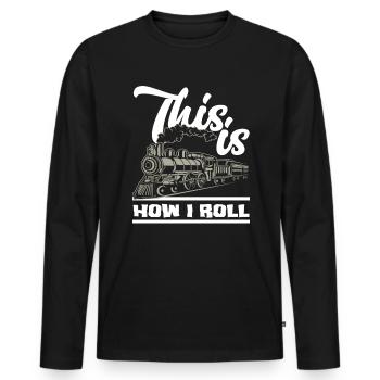 Train Driver Train Trains Profession - Men's Premium Organic Long Sleeve Shirt - black - Front - Nico (187cm)