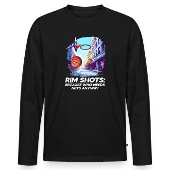 Street Basketball Rim Shots: Because Who Needs Net - Men's Premium Organic Long Sleeve Shirt - black - Front - Nico (187cm)