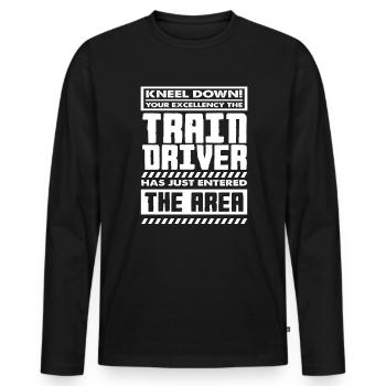 Train Driver Train Trains Hobby - Men's Premium Organic Long Sleeve Shirt - black - Front - Nico (187cm)