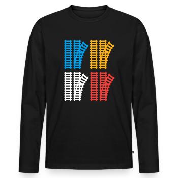 Switch Train Trains Hobby Train Spotter - Men's Premium Organic Long Sleeve Shirt - black - Front - Nico (187cm)