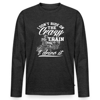 Lustiges Zugführer Zug Züge Beruf - Männer Premium Bio Langarmshirt - Anthrazit meliert - Vorne - Nico (187cm)