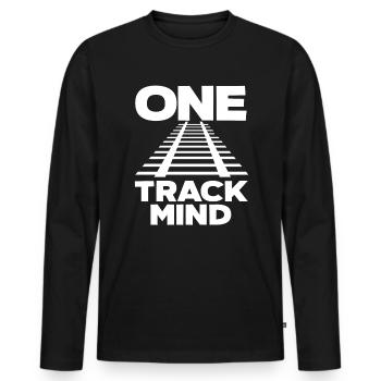 Tracks Train Trains Hobby Train Spotter - Men's Premium Organic Long Sleeve Shirt - black - Front - Nico (187cm)
