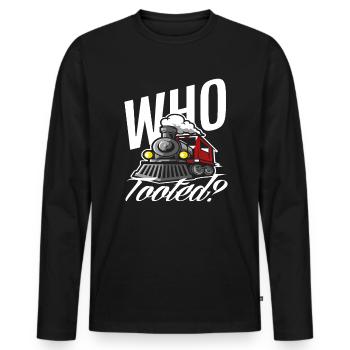 Funny Train Driver Train Trains - Men's Premium Organic Long Sleeve Shirt - black - Front - Nico (187cm)