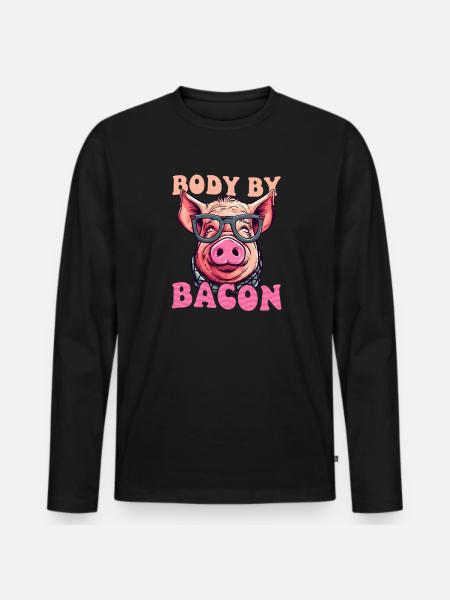 Bacon Body By Bacon - Men's Premium Organic Long Sleeve Shirt - black
