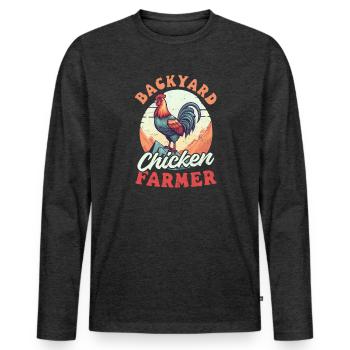Chicken Farmer Backyard Chicken Farmer - Men's Premium Organic Long Sleeve Shirt - heather anthracite - Front - Nico (187cm)
