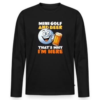 Minigolf und Bier Ich bin hier - Männer Premium Bio Langarmshirt - Schwarz - Vorne - Nico (187cm)