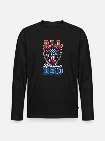 Boxing All American Bro - Men's Premium Organic Long Sleeve Shirt - black