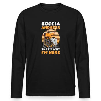 Boccia-Spieler Boccia Und Bier Warum hier - Männer Premium Bio Langarmshirt - Schwarz - Vorne - Nico (187cm)